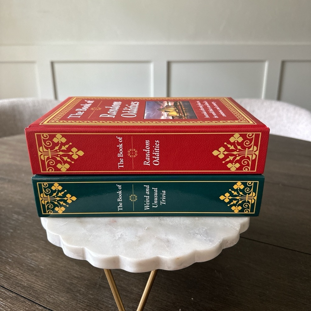 Red and Green Coffee Table Books Accent